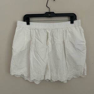 Anthropologie 100% Cotton Eyelet Shorts White Size Large